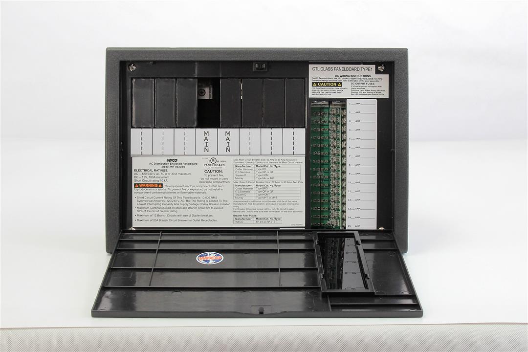 Distribution panel (2 in 1) 12VDC and 120VAC - WF-8930/50NPB