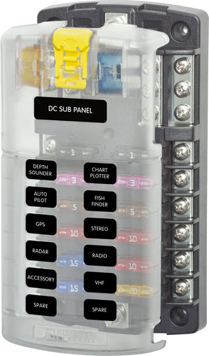 ST Blade Fuse Block - 12 Circuits with Cover